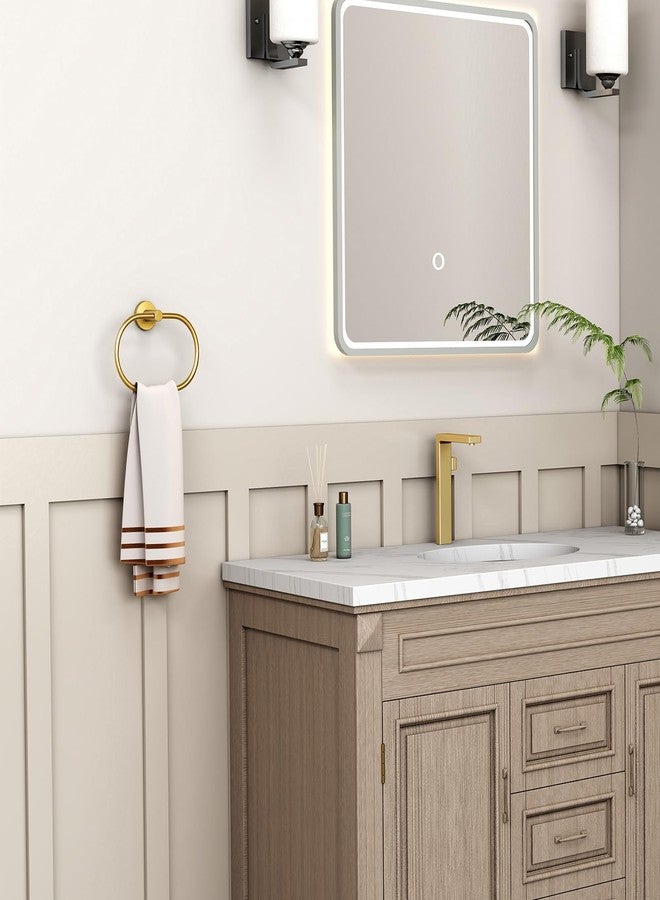 أنجل سيمبل حلقة منشفة بسيطة بزاوية، لون ذهبي نحاسي، حامل مناشف يدوي دوار من الفولاذ المقاوم للصدأ SUS 304 للتثبيت على جدار الحمام - Image 3